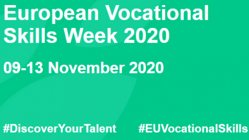 na sliki piše: Evropski teden poklicnih spretnosti 2020. 9.- 13. november, #discoveryourtalent, #euvocational skills