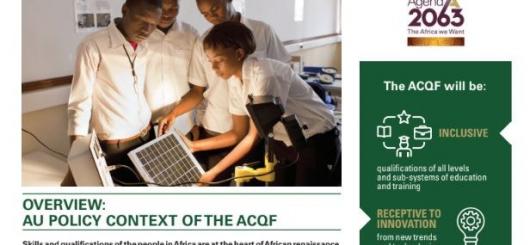Prva stran letaka projekta African Continental Qualifications Framework (ACQF)